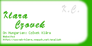 klara czovek business card